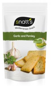 Snatt's Mediterranean bread snacks Garlic & Parsley in Doy pack
